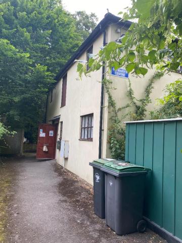 The entrance seen from the drive up to the car park in the church grounds